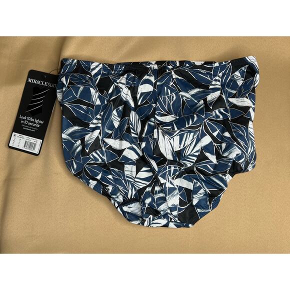 Miraclesuit Shimmer Shadows Norma Jean Retro Swim Bottom Silver Gray 14 NWT - Picture 4 of 6